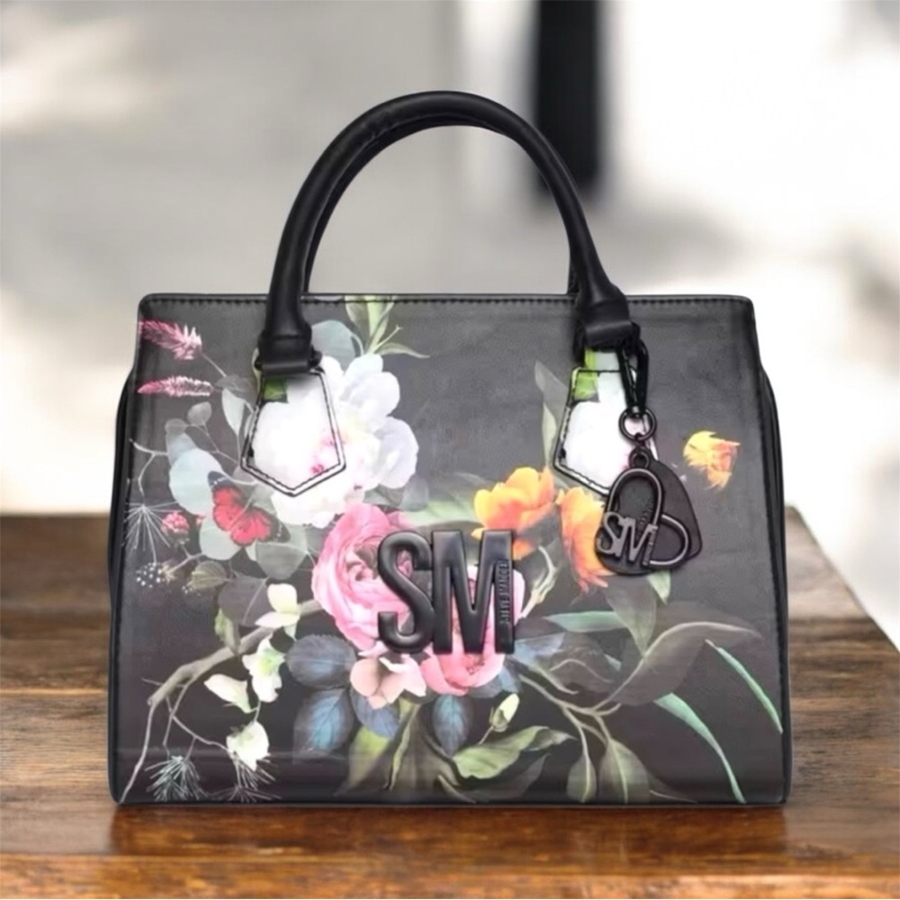 Floral Black Handbag